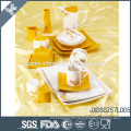 fine porcelainware 57pcs solid color dinner set, square shape porcelain dinner set